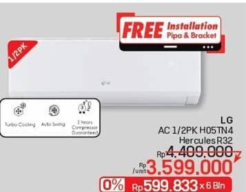 Promo Harga LG H05TN4 1/2 PK AC  - LotteMart