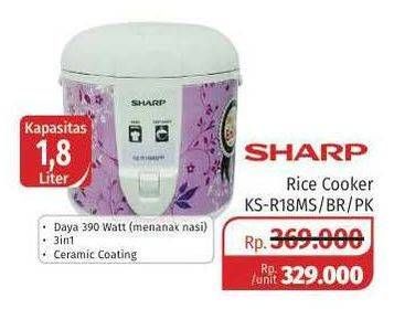 Promo Harga SHARP KS-R18MS | Rice Cooker 1.8ltr BR, PK  - Lotte Grosir