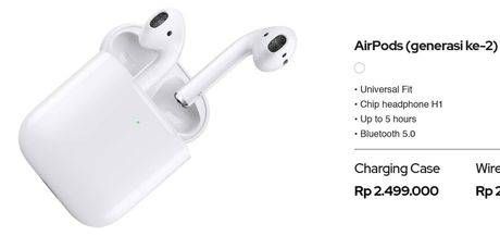 Promo Harga APPLE AirPods Generasi Ke-2  - iBox