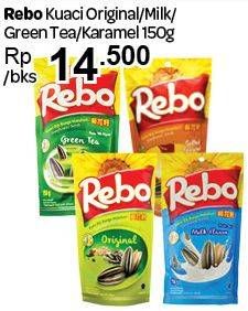 Promo Harga REBO Kuaci Bunga Matahari Original, Milk, Green Tea, Caramel 150 gr - Carrefour