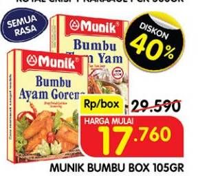 Promo Harga Munik Bumbu All Variants 100 gr - Superindo