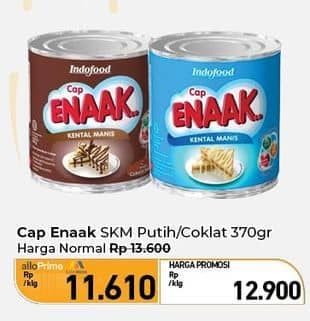 Promo Harga Cap Enaak Susu Kental Manis Putih, Cokelat 370 gr - Carrefour