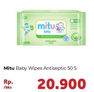 Promo Harga MITU Baby Wipes Antiseptic 50 sheet - Carrefour
