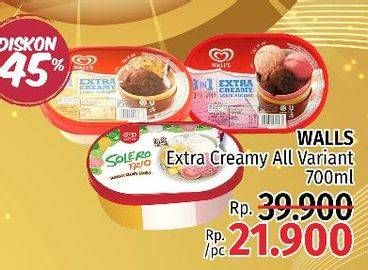 Promo Harga WALLS Ice Cream All Variants 700 ml - LotteMart