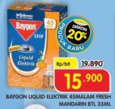 Promo Harga Baygon Liquid Electric Refill Fresh Mandarin 33 ml - Superindo