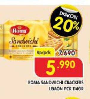 Promo Harga ROMA Sandwichi Crackers 114 gr - Superindo