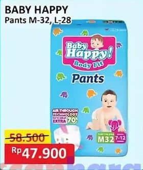 Promo Harga Baby Happy Body Fit Pants M32, L28 28 pcs - Alfamart