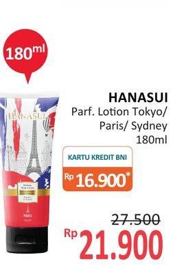 Promo Harga HANASUI Body Lotion Parfume Paris, Sydney, Tokyo 180 ml - Alfamidi