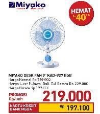 Promo Harga MIYAKO KAD-927 B | Fan 35 Watt GB  - Carrefour