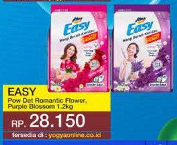 Promo Harga Attack Easy Detergent Powder Purple Blossom, Romantic Flowers 1200 gr - Yogya