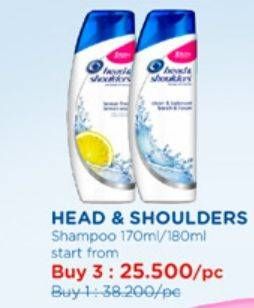 Promo Harga Head & Shoulders Shampoo Lemon Fresh, Clean Balanced 160 ml - Watsons