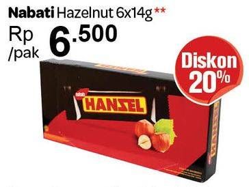Promo Harga NABATI Hanzel Wafer per 6 pcs 14 gr - Carrefour