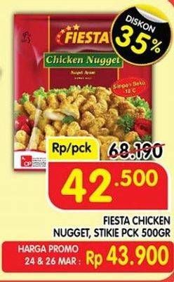 Promo Harga Fiesta Naget Chicken Nugget, Stikie 500 gr - Superindo