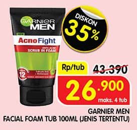 Promo Harga Garnier Men Acno Fight Facial Foam 100 ml - Superindo