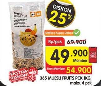 Promo Harga 365 Muesli Buah 1 kg - Superindo