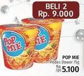 Promo Harga INDOMIE POP MIE Instan Kuah Pedes Dower Ayam 75 gr - LotteMart