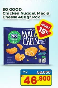 Promo Harga So Good Chicken Nugget Mac Cheese 400 gr - Indomaret