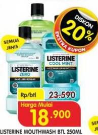 Promo Harga Listerine Mouthwash Antiseptic All Variants 250 ml - Superindo