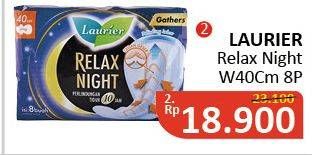 Promo Harga Laurier Relax Night Gathers 40cm 8 pcs - Alfamidi