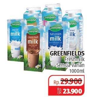 Promo Harga GREENFIELDS Fresh Milk All Variants 1000 ml - Lotte Grosir