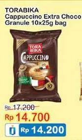 Promo Harga Torabika Cappuccino Extra Choco Granule per 10 sachet 25 gr - Indomaret