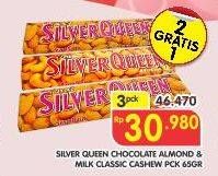 Promo Harga SILVER QUEEN Chocolate Almond, Milk Classic Cashew per 3 pcs 65 gr - Superindo
