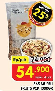 Promo Harga 365 Muesli Buah 1000 gr - Superindo