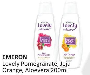 Promo Harga EMERON Lovely White Hand & Body Lotion Jeju Orange, Aloevera, Pomegranate 200 ml - Alfamart