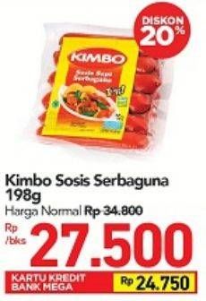 Promo Harga KIMBO Sosis Sapi Serbaguna 198 gr - Carrefour