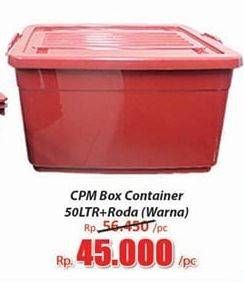 Promo Harga CPM Container Box + Roda Warna 50 ltr - Hari Hari