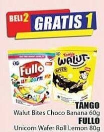 Promo Harga TANGO Walut Bites Choco Banana 60 g/FULLO Wafer Unicorn Bitz 80 g  - Hari Hari