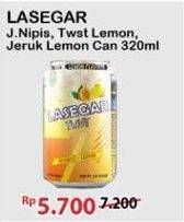 Promo Harga Lasegar Twist Larutan Penyegar Lemon, Orange Lemon, Jeruk Nipis 320 ml - Alfamart