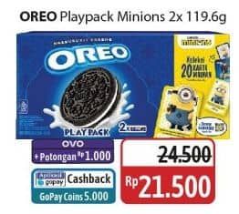 Promo Harga Oreo Biskuit Vanilla Choco Playpack Minion 239 gr - Alfamidi