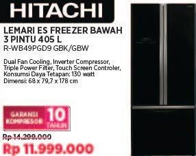 Promo Harga Hitachi R-WB49PGD9 GBK/GBW  - COURTS