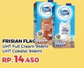 Promo Harga Frisian Flag Susu UHT Purefarm Full Cream, Swiss Chocolate 946 ml - Yogya