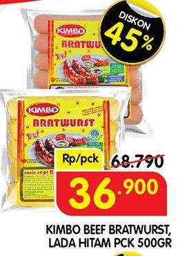 Promo Harga KIMBO Bratwurst Lada Hitam, Original 500 gr - Superindo