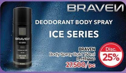 Promo Harga Braven Ice Body Spray Bold 150 ml - Guardian