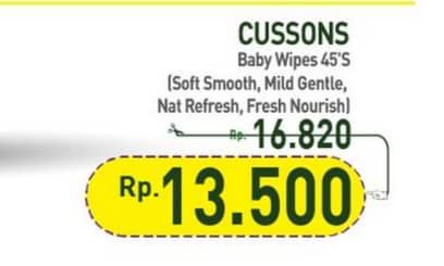 Promo Harga Cussons Baby Wipes Soft Smooth, Mild Gentle, Naturally Refreshing, Fresh Nourish 50 sheet - Hypermart
