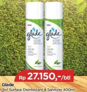 Promo Harga GLADE Surface Disinfectant & Air Sanitizer 400 ml - TIP TOP