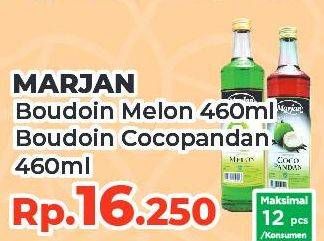 Promo Harga MARJAN Syrup Boudoin Cocopandan, Melon 460 ml - Yogya