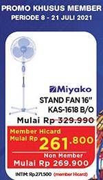 Promo Harga MIYAKO KAS-1618 Stand Fan Orange, Blue  - Hypermart