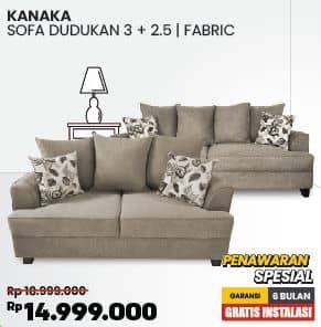 Promo Harga Kanaka Sofa Dudukan 3 + 2.5 Fabric  - COURTS