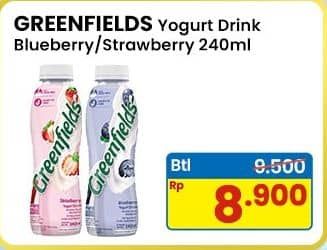 Promo Harga Greenfields Yogurt Drink Blueberry, Strawberry 250 ml - Indomaret