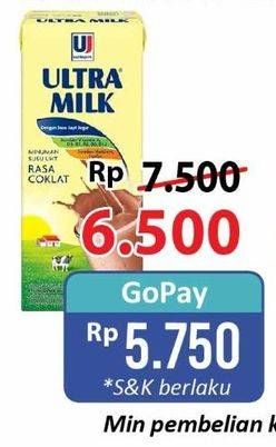 Promo Harga Ultra Milk Susu UHT Coklat, Full Cream 250 ml - Alfamart