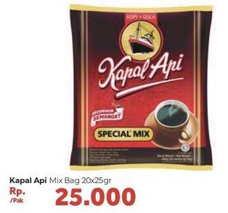 Promo Harga Kapal Api Kopi Bubuk Special Mix per 20 sachet 25 gr - Carrefour