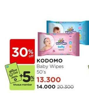Promo Harga Kodomo Baby Wipes 50 pcs - Watsons