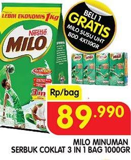 Promo Harga Milo ActivGo 3in1 1000 gr - Superindo
