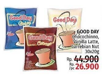 Promo Harga Good Day Instant Coffee 3 in 1 Chococino, Vanilla Late, Carrebian Nut per 30 sachet 20 gr - LotteMart