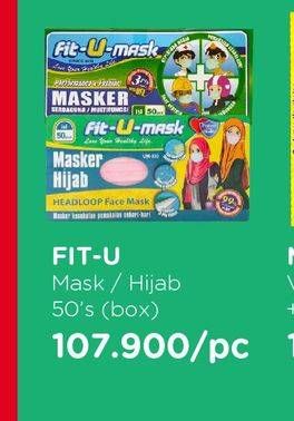 Promo Harga FIT-U-MASK Masker Hijab Headloop 50 pcs - Watsons
