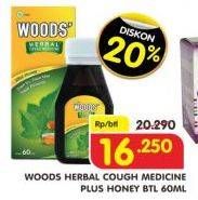 Promo Harga WOODS Herbal Cough Medicine plus Honey 60 ml - Superindo